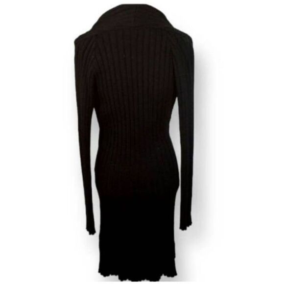 RENEE C. BY SO COOL PLUNGE BLACK KNIT SHIFT DRESS SZ.L EUC. - Picture 6 of 9